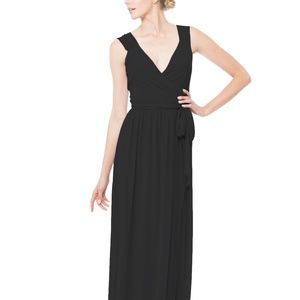 Joanna August Newbury Cap-Sleeve Gown, Black-Small